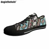 Casual Shoes Doginthehole Women's Summer Low Top Canvas Bekväm afrikansk konst Totem Tryck utomhus Flat Sneakers