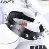 Headbands Awaytr Metal Perçin Kafa Kafa Bands Saç Aksesuarları Band Partisi Punk Kafa Head Bant Saç Bantları Kızlar İçin Saç Hoop Y240417