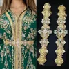Sunspicems Marocko midjebälte Kvinnor Guldfärg Crystal Arabic Caftan Justerbar längdkedja Brudbröllopsmycken 240401