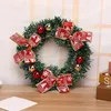 Flores decorativas 25/35 cm Christmas Wreath pendente PVC Red Fruit Gift Ornamentos para decoração de árvores de ano 2024#Z