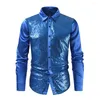 Heren Drail Shirts Vacation Strand Shirt Man Kleding Mens Outdoor Uniform Party Pase Stage Full Sleeve Rapel Halslijn