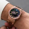 Titta på Sports Quartz Digital Unisex Titta på Original Shock Se Full Function World Time LED Automatisk Handljus Alloy Rainbow Dial Rose Gold GM-B2100 Oak Series