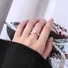 Anziw Rose Gold Color 05ct em forma de coração Solitaire noivado anel de prata 925 para mulheres promessas de bela de casamento jóias 240417