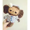 Söt Cheburashka Plush Toy Big Eyes Monkey med kläder mjuka Ryssland Anime Baby Kids Sleepase Doll Toys for Children