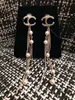 2024 أقراط S925 Silver Needle Abside Air Texture Vringe Horing chain Long Pearl String String Earrings Enterment Fashion Tall On