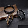 Bedelarmbanden sieraden trendy mensen creatieve explosiestijl punk lederen gevlochten kralen heren armband fa dhb5k drop levering dh8zm