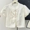 Blouses pour femmes Matakawa Chinois Style Shirtsblouses Puff Sleeve Spring Summer Stand Collar vintage Blusas Mujer Elegant Short