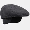 Boinas HT1852 Men Cap Hat Hat Classic Autumn Winter Hat vintage Boina plana Boneira Harm Ivy Newsboy Cap casual earflap Dad Hat Beets For Men D24417