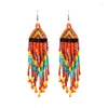 Dangle Earrings Koreaanse Multicolor Kralen Oorbellen Sieraden Accessoires Fashion Lange Kwast Voor Vrouwen Meisjes