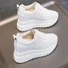 Casual schoenen 10 cm echt leer Vulkaniseerd platform Wedge Women Fashion Sneakers Hollow Hidden Heelt Vower Up toename 34 39