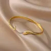 Bangel Vintage Snake Armreif Armband für Frauen Edelstahl Schlange Öffnung Armreif Tier Ästhetik Mode Schmuck Pulseras Mujerl240417