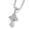 Collier pendentif en croix Hip Hop Tarbant 5A T Zircon 18K Bijouts de rap plaqué d'or