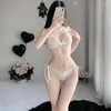 Behbels bloemen Ropa Intima de Mujer Lenceria vrouwen lingerie set sexy exotisch zie door beha en panty sets borduurwerk tangas -slips