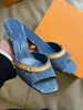 2024 Donne Denim Heels Sandals Neo Revival Designer Sandals Denim Mule Eleganti Sandalo Sandal di alta qualità Eleganti Sandali di alta qualità