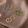 Ringos de cluster 4pcs/conjunto de contas de cristal da moda para mulheres mãos de joias de jóias anel de dedo no atacado