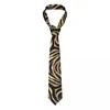 Бабочка галстуки золото зебра черное животное галстук унисекс полиэфир 8 см. Полосы шеи для мужских классических аксессуаров Gravatas Свадебный косплей