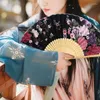 Dekorativa figurer Summer Chinese/Spanish Style Dance Wedding Party Bamboo Paper Folding Hand Hold Flower Fan Gift Color Folor