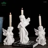 Świece posiadacze nordyckiej dekoracji domowej Dekoracja Craft Craft Cute Angel Candlestick Holder Święto Ślubne