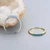 Cluster Rings Luxury Finger Ring 925 Sterling Silver Jewelry With Turquoise Gemstone Accessories For Women Wedding Party Promise Gifts