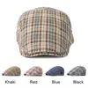 Berets Casual Plaid Hats Мужчины Berets Summer Herringbone Newsboy Cap Women Vintage Flat Ivy Hats Cotte Thin Golf Driv