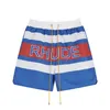 Rhude High Street Trendy Brandkontrast Farbe Spleißbrief bedruckte Shorts Sommer loser schneller trockener Sport Beach Casual Hosen