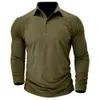 Outdoor Long Sleeved T-shirt for Autumn and Winter Men's New Pure Cotton Polo Shirt with Polo Collar