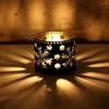 Ljusstakar Creative Christmas Candlestick Iron Hollow Snowflake Holder Merry Party Decorations for Home Table Ornaments