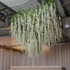 12 -stcs kunstmatige Wisteria bloemen hangende slinger bruiloft huizen tuin decoratie wijnstok rattan nep bloem touw plafondbenodigdheden 240417