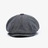 BERETS 2023 DAD DAD WINTER FITITED IVY CAP MALE CASUAL NEWSBOY CAPS大人の八角形の画家帽子ビッグハットマンプラスサイズベレー58cm 60cm D240417