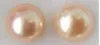 Boucles d'oreilles natura japonais 13-14 mm de mer du sud rose perlé 14k or