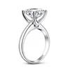 Iogou 3CT Kissen geschnitten Solitär Ring 925 Sterling Silber Engagement Simuliertes Diamant Round Sona Stone Eheringe 240417