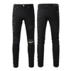 Mens Jeans Designer Skinny Black Denim Ripped Blue Man Rip Straight Leg Zipper Fly Hole Fashion Long Hip Hop Pants Grey Biker Di Stree Dhlkg