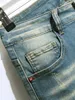 Męskie graffiti Zgrane letnie mody krótkie dżinsy swobodne szczupły hole retro w stylu dżinsowym szorty męskie ubrania marki 240417
