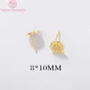 Stud -oorbellen (2397) 4 stks 8x10mm 24k gouden kleur messing met zirkoon ronde liefde hoge kwaliteit diy sieraden bevindingen accessoires