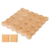 Pillow 3 Pcs Simulated Cookie Decor Wood Coasters For Drinks Funny Wear-resistant Cup Mat Round Wooden Teacup Placemat