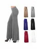 Active Pants Women's Wide Leg 2024 Fashion Loose Stretch High midja Long Palazzo Chiffon Solid Trousers