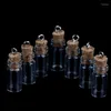 Garrafas 10pcs mini copo pequeno com jarros de rolhas de cortiça transparentes minúsculas frascos de casamento de mensagem favorita jóias de contêineres