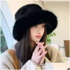 Cappelli larghi secchio Big Fluffy Furx Furx Cappello per donne Luxuria P Fisherman Inverno caldo addensato Giorno nevoso Panama Cap Delivery Otyin Otyin