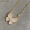 Collier de créateur de marque Vancelfe Luxury Collier Gold High Edition Full Diamond Butterfly Collier pour les femmes plaquées avec un cadeau de Jewelliry de haute qualité de haute qualité