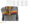 Women's Two Piece Pants Designer Hoodie Oversized Rainbow Stripe Long Sleeve Sweatshirt Zipper Pocket Coat Jacket Spring Casual Upgraded Material Good Quanlity lc8