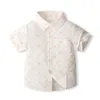 Kledingsets Baby Boy -kleding Outfits Heren Set Short Shirt Shorts Set met bowtie Suspender Shorts Peuter Pak