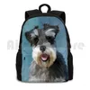 Backpack Miniature Schnauzer Dog Water Color Art Painting Outdoor Hiking Riding Climbing Sports Bag Breed Owner