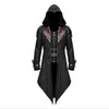 Heren Trench Coats Mens Vintage Halloween Hoody Kostuums Gothic Swallow-Tail Coode Cosplay Lange uniforme mouw Steampunk Jacket S-5XL