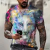 Camisetas de camisetas masculinas t-shirts masculino de lobo camisetas de manga curta Camiseta nova camiseta casual de verão camiseta ao ar livre camisa masculina roupas masculinas