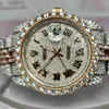 Montre de poignet en acier inoxydable à la main avec VVS Moisanite Diamond Quartz Mens Fashion Iced Out Honepice