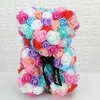 Romantic Valentines DayCreative Eternal Flower Rose Bear Christmas Gift Rose Bear Hug Bear Wedding Flower Decoration Gift 240417