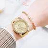 Montre-bracelets yikaze womes regarde la mode rose gol montre des dames bracelet en acier inoxydable sangle en quartz féminin