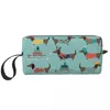 Cosmetic Bags Christmas Dachshund Dog Pattern Makeup Bag For Women Travel Organizer Cute Funny Pet Sausage Storage Toiletry