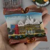 Magnesy lodówki Niemiecka naklejka lodówki Berlin Frankfurt architektoniczny Turystyka Turystyka Zakleżnik 3D Trójwymiarowy luksemburski Mun