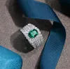 Vintage Emerald Moissanite Diamond Ring 100 Originele 925 Sterling Silver Wedding Band Rings For Women Bridal Gemstone Jewelry6180506